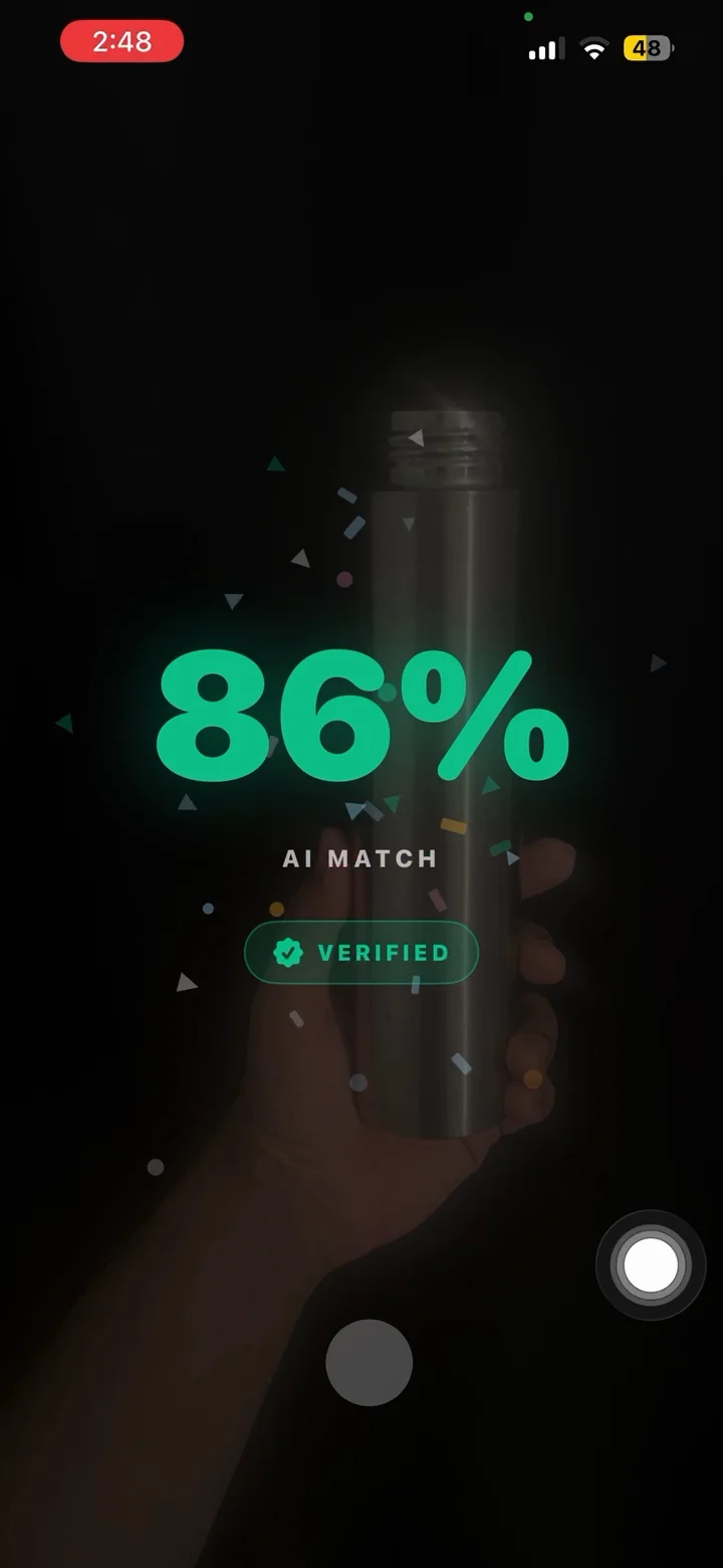 Habit Doom showing a verified habit check-in with the AI confidence score