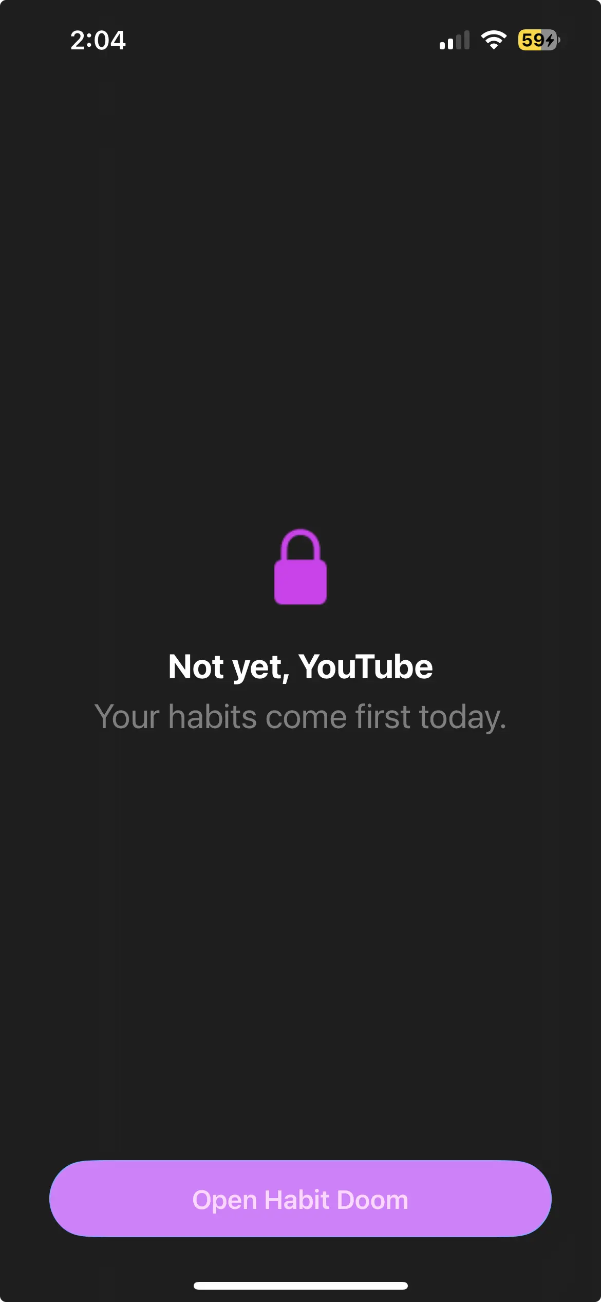 Distracting apps locked with Habit Doom until habits are done